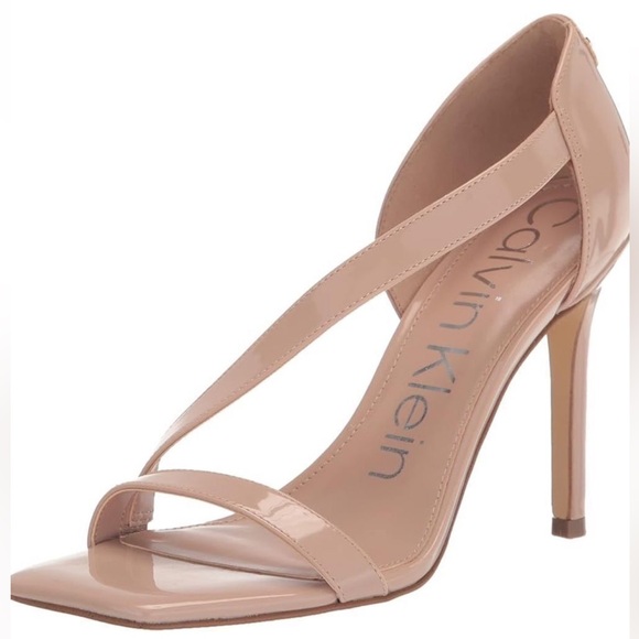 Calvin Klein KC Tracy Size 9.5 Nude Neutral Stappy Heeled Sandals Stilettos - Picture 1 of 12